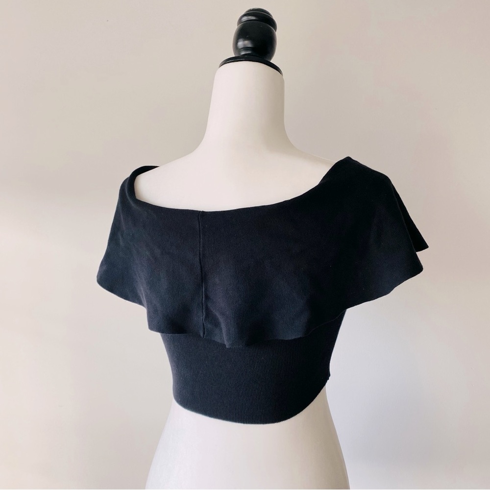 SOLD | Knit Ruffle Cropped Top - Picture 4 of 7
